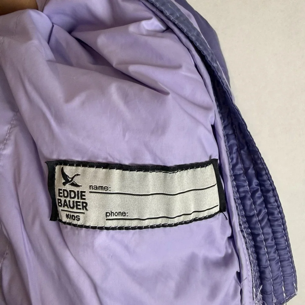 Eddie Bauer Jacket Kids 14-16 Purple Ombre Down Puffer‎ Full Zip Winter Warm
